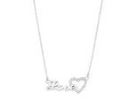 Kette mit Anhänger AMOR "Schriftzug "Love" mit Herzmotiv", bunt (silberfarben, weiß), Halsketten, Damen, Silber 925 (Sterlingsilber), L: 42, mit Zirkonia (synth.)