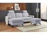 Ecksofa HOME AFFAIRE "Lolland L-Form", silber, B:250cm H:88cm T:162cm, Struktur imprägniert - feucht abwischbar (100% Polyester);Struktur Flausch (90% Polyester, 10% Polyamid);Luxus-Microfaser ALTARA NUBUCK (100% Polyester), Sofas, Ecksofa, Wahlweise mit Bettfunktion und Bettkasten, Federkern