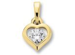 Kettenanhänger ONE ELEMENT "Zirkonia Herz Herz Anhänger aus 333 Gelbgold", gold, Schmuckanhänger, Damen, Gelbgold 333 Gold, Gelbgold 333, Gold, Kettenanhänger, Zart & emotional – ein Geschenk, das von Herzen kommt