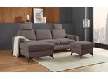 Ecksofa HOME AFFAIRE "Lolland L-Form", grau (taupe), B:250cm H:88cm T:162cm, Struktur imprägniert - feucht abwischbar (100% Polyester);Struktur Flausch (90% Polyester, 10% Polyamid);Luxus-Microfaser ALTARA NUBUCK (100% Polyester), Sofas, Ecksofa, Wahlweise mit Bettfunktion und Bettkasten, Federkern
