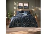 Bettwäsche ESTELLA "Tessa", nachtblau, B/L: 135cm x 200cm, 1 Stk., 2 Stk., Mako-Satin, B/L: 80cm x 80cm & 40cm x 80cm, Mako-Satin, Obermaterial: 100% Baumwolle, Bettwäsche, Bettwäsche