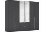 Drehtürenschrank OTTO HOME "Kleiderschrank Schrank Garderobe AGORDO mit Dekor- oder Hochglanzfront", grau (graumetallic), B:271cm H:229cm T:54cm, Holzwerkstoff, Schränke, Drehtürenschrank, mit Außenschubkästen, in 7 Breiten und 2 Höhen MADE IN GERMANY