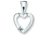 Kettenanhänger ONE ELEMENT "Zirkonia Herz Herz Anhänger aus 925 Silber", silber, Schmuckanhänger, Damen, Silber 925 (Sterlingsilber), Kettenanhänger, Ein Geschenk von Herzen – zart, elegant & voller Symbolik
