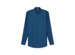 Businesshemd OLYMP "OLYMP Level Five 24/Seven, body fit, Kent", Herren, Gr. 44, Normaler Arm, rauchblau, 92% Baumwolle, 8% Elasthan, Hemden