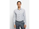 Businesshemd OLYMP "OLYMP Level Five 24/Seven, body fit, Modern Kent", Herren, Gr. 43, Normaler Arm, grau (grau, grün), 64% Baumwolle, 27% Polyester, 9% Elasthan, Hemden