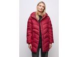 Steppjacke STREET ONE, Damen, Gr. 38, carpet rot, Stoff, Obermaterial: 100% Polyester. Futter: 100% Polyester. Füllung: 100% Polyester, unifarben, normal hüftbedeckend, ohne Ausschnitt, elastischer Bund, Jacken Steppjacke, mit Kapuze mit Tunnelzugband
