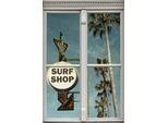 Wandsticker QUEENCE "Surf Shop", blau, B:40cm H:60cm T:0,1cm, Wandtattoos, Wandsticker, Wandsticker, Wandbild, selbstklebend, 3D, Fenster