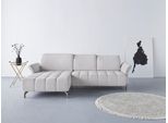 Ecksofa HOME AFFAIRE "Fresh L-Form", silber, B:281cm H:79cm T:185cm, 98% Polyester 2% Polyamid, Sofas, Ecksofa, Federkern, wahlweise Kopfteilverstellung und motorischer Vorziehsitz