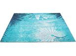 Teppich SANSIBAR "Keitum 011", blau, B:160cm H:3mm L:230cm, Polyester, Teppiche, Teppich, Flachgewebe, modernes Design, Motiv Kompass