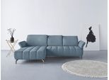Ecksofa HOME AFFAIRE "Fresh L-Form", blau (hellblau), B:281cm H:79cm T:185cm, 98% Polyester 2% Polyamid, Sofas, Ecksofa, Federkern, wahlweise Kopfteilverstellung und motorischer Vorziehsitz