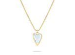 Kette mit Anhänger LIEBESKIND BERLIN "Schmuck Geschenk Edelstahl Halskette Glass Heart", gelbgoldfarben, transparent, Halsketten, Damen, Edelstahl, L: 45 B: 1,3mm, mit Glasstein, B:1,3mm