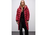 Steppjacke STREET ONE, Damen, Gr. 38, carpet rot, Web, Obermaterial: 100% Polyester. Futter: 100% Nylon. Wattierung: 70% Polyester (REPREVE), 30% Polyester, unifarben, normal kniefrei, Rundhals, Flachstrickbündchen, Jacken Steppjacke, Damenmantel mit Kapuze und geklebten Nähten