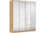 Drehtürenschrank RAUCH "Reflect", braun (eiche artisan), B:181cm H:210cm T:54cm, Holzwerkstoff, Schränke, Drehtürenschrank, mit Spiegelfront, inkl. praktischer Inneneinteilung