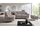 Ecksofa HOME AFFAIRE "Cardoso L-Form", grau, B:250cm H:90cm T:175cm, Struktur imprägniert (100% Polyester);Luxus-Microfaser ALTARA NUBUCK (100% Polyester);Struktur (52% Polyester, 35% Polyacryl, 13% Baumwolle);Luxus-Microfaser weich (90% Polyester, 10% Polyamid), Sofas, Ecksofa, Federkern, wahlweise mit Bett, Schubkasten