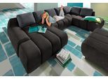 Wohnlandschaft HOME AFFAIRE "Bono U-Form", schwarz (schwarz, grau), B:360cm H:90cm T:214cm, Luxus-Microfaser ALTARA NUBUCK (100% Polyester);Luxus-Microfaser ALTARA NUBUCK (100% Polyester);Samtstruktur (95% Polyester, 5% Polyamid), Sofas, Wohnlandschaft, wahlweise mit Bettfunktion
