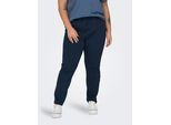 Jogger Pants ONLY CARMAKOMA "CARGOLDTRASH LIFE CLASSIC PANT NOOS", Damen, Gr. 42, Länge 32, blau (night sky), Milano Rib, Obermaterial: 63% Viskose, 32% Nylon, 5% Elasthan, unifarben, gerade, unten schmal lang, Hosen, Viskosemischung, regular fit