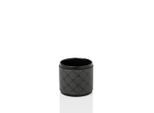 Joop! Zahnputzbecher Cornfloweraccessoires, Anthrazit, Schwarz, Kunststoff, Keramik, Lederoptik, 9.5x9x9.5 cm, Handmade in Thailand, Badaccessoires, Waschplatzzubehör, Zahnputzbecher