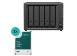 Synology DiskStation DS1525+ 5 Einschübe NAS-Server Leergehäuse (DS1525+) + 2x Synology Plus 3.5" SATA HDD Festplatte 6TB
