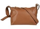 Umhängetasche CLUTY, Mädchen, Gr. B/H/T: 26cm x 18cm x 12cm onesize, cognac, Leder, leicht glänzend, unifarben, Taschen Umhängetasche, echt Leder, Made in Italy