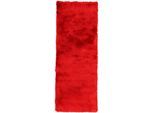 Hochflor-Teppich CARPETFINE "Breeze", rot, B:75cm H:45mm L:240cm, Polyester, Teppiche, besonders weich mit leichtem Glanz Garn, Wohnzimmer