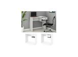 VICCO Schreibtisch COLIN Weiß Arbeitstisch Bürotisch Regal PC Tisch Schublade
