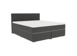 Boxxx Boxspringbett, Anthrazit, Kunststoff, H3, Höhe ca. 19 cm, 160x200 cm, Topper durchgehend, in verschiedenen Größen erhältlich, Partnermatratze mit durchgehendem Bezug, Schlafzimmer, Betten, Doppelbetten