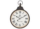Ambia Home Wanduhr, Schwarz, Weiß, Holz, Metall, Glas, 60x86x6 cm, Dekoration, Uhren, Wanduhren