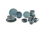 Novel Kombiservice Marbella, Blau, Keramik, 20-teilig, Uni, 410 ml,700 ml, Lfgb, lebensmittelecht, Essen & Trinken, Geschirr, Geschirr-Sets, Kombiservice