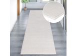 Läufer MY HOME "Ariano, dezenter Glanz mit Hoch-Tief-Struktur" Gr. 11, beige (cream), B:67cm H:12mm L:230cm, Kunstfaser, Teppiche, Läufer, Vintage Design, Schrumpf Carving-Effekt, Wohnzimmer, Flur