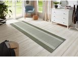 Teppich HANSE HOME "Band", grün, B:80cm H:9mm L:500cm, Kunstfaser, Teppiche, Teppich, Kurzflor, weich, Läufer Größen, Wohnzimmer, Schlafzimmer, Esszimmer