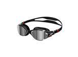 Schwimmbrille SPEEDO "Biofuse 2.0 Mirror", schwarz (schwarz, silber), Sportbrillen, Damen, für Erwachsene, mit patentiertem Druckknopf-Mechanismus