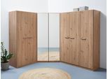 Schrank-Set RAUCH "Kleiderschrank Schrank Garderobe Wäscheschrank VANDOR", braun (eiche artisan), B:208cm H:197cm T:253cm, Holzwerkstoff, Kastenmöbel-Sets, 7-türig mit viel Stauraum, Schränke einzeln stellbar MADE IN GERMANY