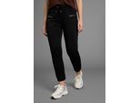 Jerseyhose BRUNO BANANI, Damen, Gr. 42, N-Gr, schwarz, Milano Rib, Obermaterial: 76% Polyester, 20% Viskose, 4% Elasthan, clean, unifarben, figurbetont knöchellang, Hosen Jerseyhose, figurbetonte Passform, knöchellang mit Rippbündchen
