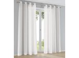 Vorhang KUTTI "Kessy", weiß, B:140cm H:245cm, Baumwolle, Polyester, Gardinen, Eleganter Uni-Vorhang mit dekorativer Biesenblende