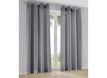 Vorhang KUTTI "Kessy", grau, B:140cm H:245cm, Baumwolle, Polyester, Gardinen, Eleganter Uni-Vorhang mit dekorativer Biesenblende