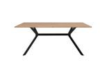Mid.you Esstisch, Schwarz, Eiche Artisan, Holzwerkstoff, rechteckig, Stativgestell, 90x75x180 cm, Esszimmer, Tische, Esstische
