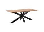 Linea Natura Esstisch, Eiche, Holz, Wildeiche, massiv, rechteckig, X-Form, 100x77x200 cm, Esszimmer, Tische, Esstische