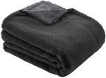 Wohndecke BUGATTI "bugatti Wohndecke Felloptik", grau (anthrazit), B:150cm L:200cm, Polyester, Wohndecken, Wohndecke, besonders weich