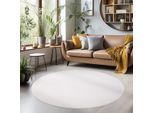 Teppich AYYILDIZ TEPPICHE "SKY 5400", beige (cream), H:7mm Ø:120cm, Polyester, Teppiche, Teppich, Besonders weich / Softfllor / waschbar