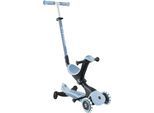Tretroller GLOBBER "GO-UP DELUXE LIGHTS ECO 360, mit Leuchtrollen", blaubeere, Roller, KinderB:28cm L:99cm, Aufsitzrad mit Schubstange, Laufrad und Scooter, B:28cm L:99cm