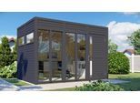 Gartenhaus BERTILO "Cubus 3 Office, in verschiedenen Farben", grau (anthrazit), Fußboden im Gartenhaus, ohne Dacheindeckung, Massivholz, Gartenhäuser, Gartenhaus