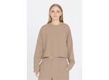 Sweatshirt LES'ARCS "Clairen", Jungen, Gr. 152, beige, 50% Baumwolle, 48% Polyester, 2% Elasthan, meliert, normal, Rundhals, Sweatshirts Sweatshirt, mit atmungsaktiver Funktion