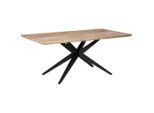 Mid.you Esstisch, Sonoma Eiche, Metall, Holzwerkstoff, rechteckig, eckig, X-Form, 90x76x180 cm, Esszimmer, Tische, Esstische