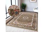 Teppich OTTO HOME "Molvio, mit & ohne Fransen" Gr. 1, grün, B:60cm H:18mm L:90cm, Kunstfaser, Teppiche, Teppich, Orient-Optik, Vintage Design, weich, Wohnzimmer, Schlafzimmer