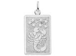 Sternzeichenanhänger JOBO "Sternzeichen eckig mit Sternbild 20 mm", silber 925, Schmuckanhänger, Damen, Skorpion, Silber 925 (Sterlingsilber), 925 Silber rhodiniert
