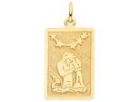 Sternzeichenanhänger JOBO "Sternzeichen eckig mit Sternbild 20 mm", gelbgold 333, Schmuckanhänger, Damen, Wassermann, Gelbgold 333, 8 Karat 333 Gold