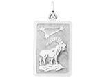 Sternzeichenanhänger JOBO "Sternzeichen eckig mit Sternbild 20 mm", silber 925, Schmuckanhänger, Damen, Steinbock, Silber 925 (Sterlingsilber), 925 Silber rhodiniert