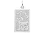Sternzeichenanhänger JOBO "Sternzeichen eckig mit Sternbild 20 mm", silber 925, Schmuckanhänger, Damen, Widder, Silber 925 (Sterlingsilber), 925 Silber rhodiniert