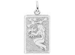 Sternzeichenanhänger JOBO "Sternzeichen eckig mit Sternbild 20 mm", silber 925, Schmuckanhänger, Damen, Jungfrau, Silber 925 (Sterlingsilber), 925 Silber rhodiniert