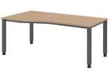 HAMMERBACHER VQS18/E/G höhenverstellbarer Schreibtisch 68,5 - 81 cm Eiche / grafit